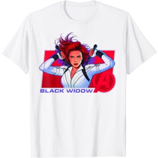 Baju Kaos เสื้อยืดแขนสั้น ผ้าฝ้าย 100% พิมพ์ลาย Marvel Black Widow Purple Hue Portrait แฟชั่น สําหรับผู้ชาย และผู้หญิง