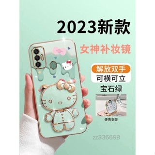 เคสโทรศัพท์มือถือซิลิโคน TPU แบบนิ่ม ลายการ์ตูนคิตตี้ ชุบไฟฟ้า 3D สําหรับ Tecno spark 7 spark 7 pro spark 8 pro spark 5 pro spark 9T