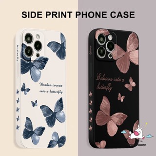 เคสโทรศัพท์มือถือ แบบนิ่ม ลายผีเสื้อ ขอบตรง สําหรับ Infinix Hot 12 Pro 11 10 9 Play Note 11 12 G96 8 12 2023 Smart 4 5 6 Plus Hot 12 11 8 11s 9 20 20s 10t 10s 12i 10Lite ผ้าคลุม