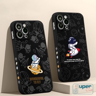 เคสโทรศัพท์มือถือ ขอบตรง ลายการ์ตูนนักบินอวกาศ NASA สําหรับ Redmi 12C 9 10 9A 11 9T 9C NFC A1 Note 9 8 10s 10 Pro Plus Poco F4 M4 M5 M3 Pro F3 X3 Pro M3 MI 10 11 Lite 10T เคสนิ่ม