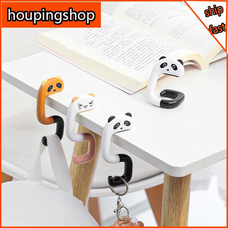 [houpingshop] ตะขอแขวนกระเป๋าเป้สะพายหลัง พลาสติก รูปการ์ตูน "S" พับได้ ไม่เหนียวติด ไร้รอยต่อ