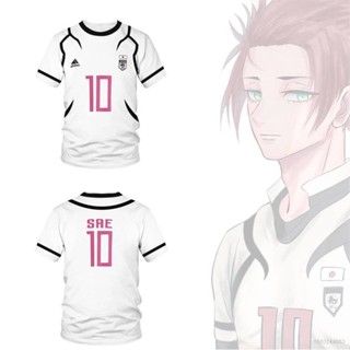 เสื้อยืดแขนสั้นลําลอง ขนาดใหญ่ พิมพ์ลายการ์ตูนอนิเมะ Jason Blue Lock Jersey แฟชั่นญี่ปุ่น