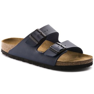 Birkenstock รองเท้าแตะ Arizona Birko-Flor สีฟ้า สําหรับผู้ชาย ผู้หญิง