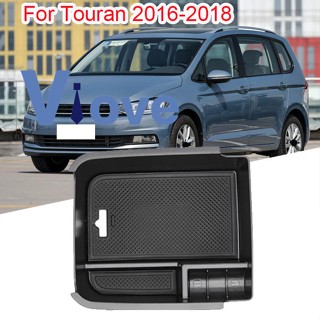 กล่องเก็บของคอนโซลกลาง ที่พักแขน พร้อมแผ่นยาง สําหรับรถยนต์ VW Touran 2016 2017 2018