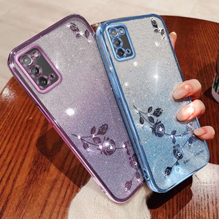 เคสโทรศัพท์ซิลิโคน TPU ใส แบบนิ่ม ลายดอกกุหลาบ ประดับเพชรเทียม สําหรับ Samsung Galaxy J3 Pro 2017 J5 J7 Prime J4 J6 Plus J8 2018