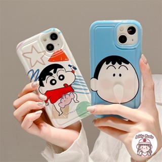 เคสโทรศัพท์มือถือ TPU นิ่ม ปิดด้านหลัง แบบบาง กันเหงื่อ ลายการ์ตูน Chocobi พร้อมขาตั้ง สไตล์เกาหลี สําหรับ IP 14 Pro Max IP 11 12 11 Pro Max X XS