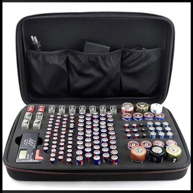 Zevaret Portable Battery Storage Case Organizer 147pcs Batteries Household Hard Shell Box For AA/AAA/C/D/9V Battery