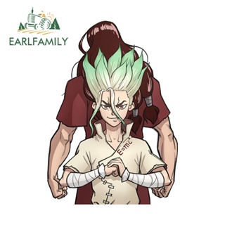 Earlfamily สติกเกอร์ไวนิล กันน้ํา กันแดด ลาย Dr.STONE ขนาด 13 ซม. x 9.2 ซม. สําหรับติดตกแต่งประตูรถยนต์ รถจักรยานยนต์