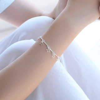 A HELLO GIRL สร้อยข้อมือเงิน S925 จี้รูปหัวใจ ดอกไม้ หลายชั้น เครื่องประดับแฟชั่น สําหรับผู้หญิง