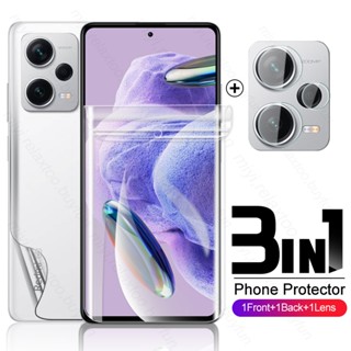 3in1 ฟิล์มไฮโดรเจลนิ่ม กันรอยหน้าจอกล้อง ด้านหลัง สําหรับ Xiaomi Redmi Note12 4G Redmy Note 12 Pro+ Pro Plus 5G 6.67 นิ้ว