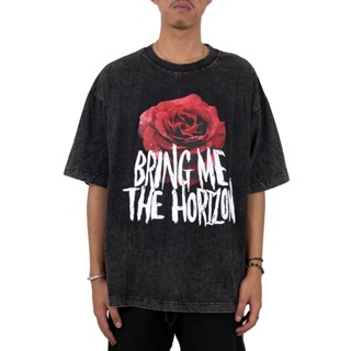 เสื้อยืดแขนสั้นเสื้อยืด พิมพ์ลายดอกไม้ Vonseey BMTH OVERSIZES-5XL