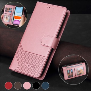 เคสโทรศัพท์หนัง ฝาพับแม่เหล็ก พร้อมช่องใส่บัตร และหัวเข็มขัด สําหรับ OPPO Realme A55 A54 A16 A54 A7 A5S A12 8i C21Y C25Y C20 C11