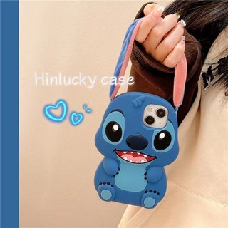 เคสโทรศัพท์มือถือ การ์ตูนสามมิติ Stitch iPhone14promax เคสมือถือ Apple 13 12 สายคล้องหู 11 กันตก