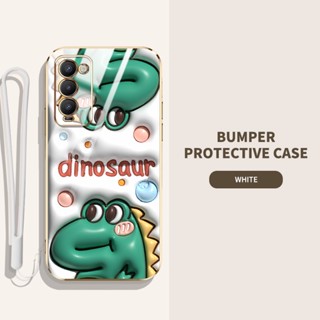 เคสโทรศัพท์มือถือ ซิลิโคนนิ่ม TPU ลายการ์ตูนกระต่าย ไดโนเสาร์น่ารัก 3D พร้อมสายคล้อง สําหรับ Infinix Tecno Camon 18 18T 18P CH6 CH6n CH7 CH7n