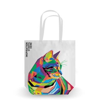 CPA-กระเป๋ากระสอบสาน : Cat Pop Art PP Woven Tote bag/WH-43Wx45Hx15S cm.