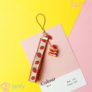 Lanfy สายคล้องพวงกุญแจริบบิ้นน่ารัก สําหรับห้อยโทรศัพท์มือถือ