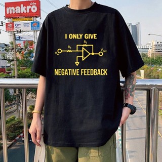 sadasเสื้อยืดผ้าฝ้ายพรีเมี่ยม ใหม่ เสื้อยืดแขนสั้น ผ้าฝ้าย พิมพ์ลาย I Only Give Negative Feedback Computer Engineer แฟชั