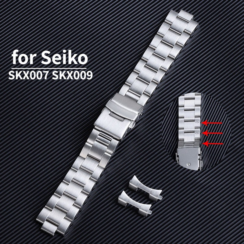 สายนาฬิกาข้อมือ เหล็กโค้ง 20 มม. 22 มม. สําหรับ Seiko SKX007 SKX009