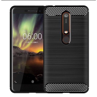 เคสโทรศัพท์มือถือ ซิลิโคนนิ่ม TPU คาร์บอนไฟเบอร์ สําหรับ Nokia 6.1 Nokia6.1