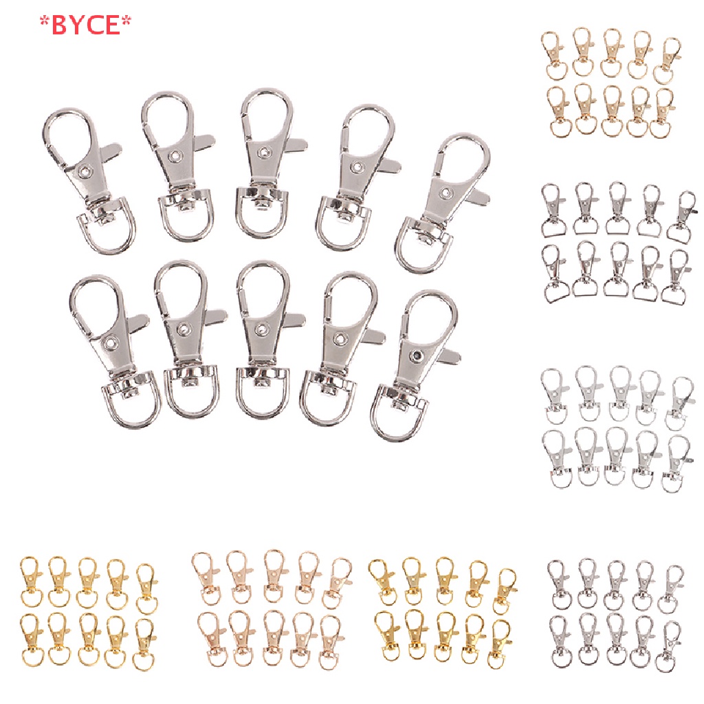 Byce> ใหม่ ตะขอก้ามปู โลหะ แบบหมุนได้ อุปกรณ์เสริม สําหรับห้อยกระเป๋า เครื่องประดับ DIY 10 ชิ้น ต่อชุด
