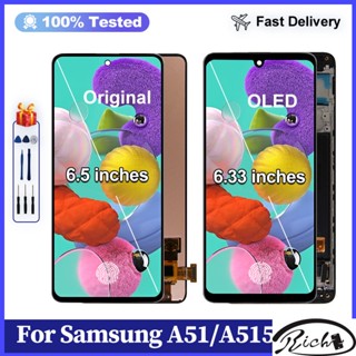 อะไหล่หน้าจอสัมผัสดิจิทัล LCD OLED แบบเปลี่ยน สําหรับ Samsung Galaxy A51 Samsung A515 SM-A515F