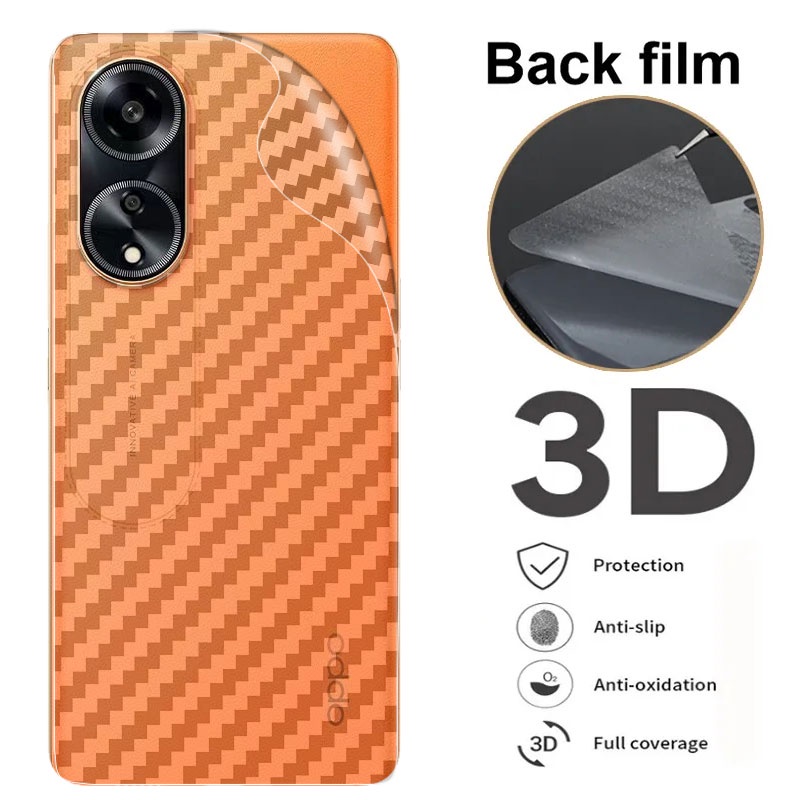 ฟิล์มกันรอยหลังมือถือ ฟิล์มหลังใส ลายเคฟล่า สำหรับ OPPO Find X8 Reno 12 12F 11 11F 10 8T 8 8Z 7 7Z 6