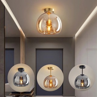 โคมไฟเพดาน LED เรียบง่าย สไตล์นอร์ดิก โมเดิร์น สําหรับห้องนั่งเล่น E27