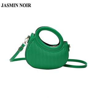 Jasmin NOIR กระเป๋าถือ กระเป๋าสะพายไหล่ หนัง PU ลายทาง ขนาดเล็ก เรียบง่าย สําหรับสตรี