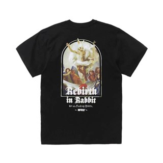 Fr2 เสื้อยืดแขนสั้น พิมพ์ลายกระต่าย Rebirth in Rabbit Limited สไตล์ฮาราจูกุ สําหรับผู้ชาย และผู้หญิง