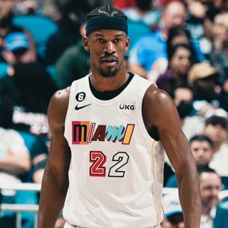 เสื้อกีฬาบาสเก็ตบอลแขนสั้น ลายทีม Jimmy Butler Jersey 2022-23 Season Jersey No.22 Miami Heat Jersey ชุดเหย้า สําหรับผู้ชาย