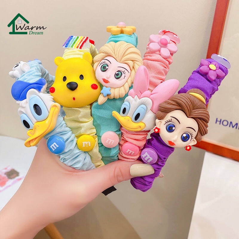 ที่คาดผม ผ้าจับจีบ ลายการ์ตูนเจ้าหญิงน่ารัก สไตล์เกาหลี เครื่องประดับผม แฟชั่นสําหรับเด็กผู้หญิง