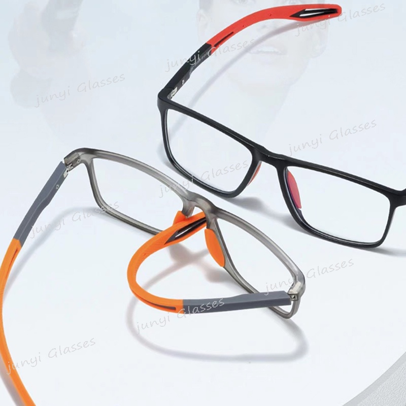 กรอบแว่นตา TR90 ทรงสี่เหลี่ยม ป้องกันรังสียูวี ป้องกันแสงสีฟ้า สไตล์สปอร์ต สําหรับผู้หญิง และผู้ชาย - รูปที่ 3