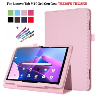 เคสแท็บเล็ต แบบฝาพับ พร้อมขาตั้ง สําหรับ Lenovo Tab M10 3rd Gen Case 10 1 นิ้ว TB328FU TB328XU Lenovo Tab M10 3rd Gen