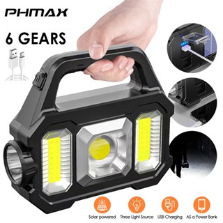 Phmax โคมไฟตั้งโต๊ะ อเนกประสงค์ แบบพกพา ไฟฉายพลังงานแสงอาทิตย์ ไฟฉายค้นหา แสงสะท้อน พลังงานสูง โคมไฟตั้งแคมป์กลางแจ้ง ปีนเขา และตกปลา