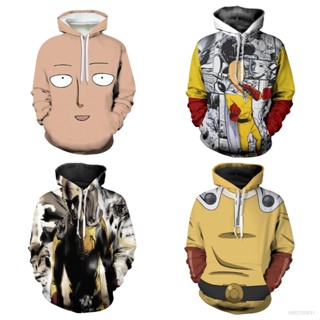 Hq2 เสื้อกันหนาวแขนยาว มีฮู้ด ลายการ์ตูนอนิเมะ One Punch Man 3D แฟชั่น สําหรับเด็ก ผู้ใหญ่ QH2