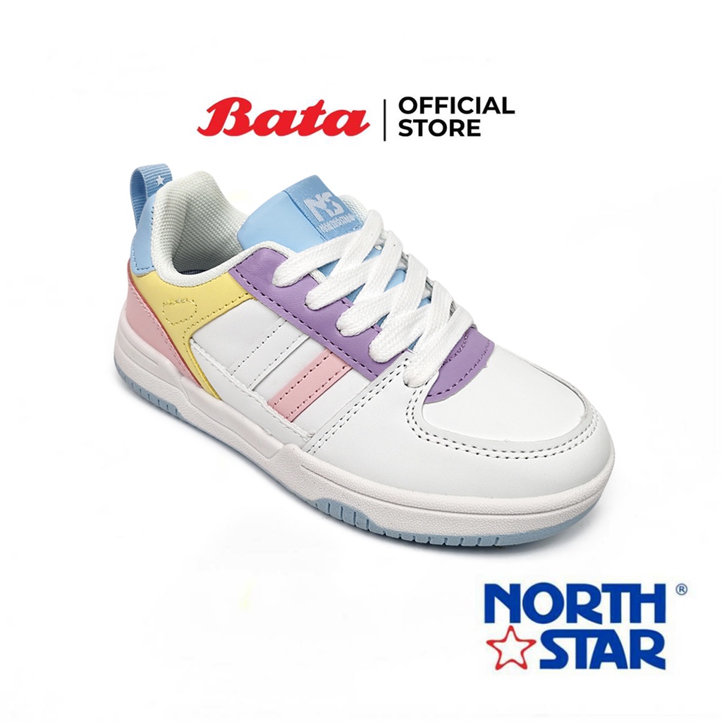 Bata บาจา North Star รองเท้าผ้าใบสนีกเกอร์ รองเท้าผ้าใบแบบผูกเชือก สำหรับเด็กผู้หญิง หลากสี 3210686