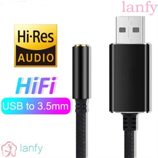 Lanfy สายเคเบิล USB เป็น 3.5 มม. แจ็ค 3.5 มม. 3.5 มม. 2 in 1 สําหรับลําโพง ไมโครโฟน