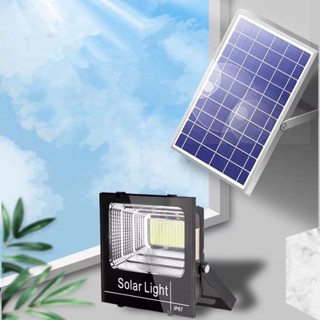 Light ไฟโซล่าเซล ไฟโซล่าเซล 15w ไฟโซล่าเซลล์ solar light แสง สีขาว ไฟสปอตไลท์ ไฟ solar cell กันน้ำ IP67