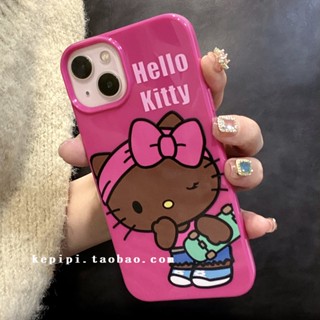 Huiwanju เคสโทรศัพท์มือถือ TPU นิ่ม ลายแมวสเก็ตบอร์ดน่ารัก สีดํา สําหรับ iP14pro Maxip13 12 11ins 14pro