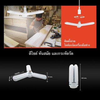 อะไหล่หลอดไฟ STหลอดไฟใบพัด ST หลอดไฟ LED ทรงใบพัด พับเก็บได้ Deformable lamp ประหยัดพลังงานไฟ ปรับมุมโคมไฟได้ ไฟ3ใบพับ