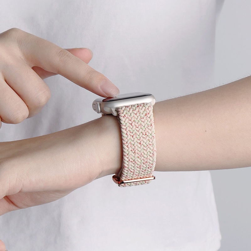 สายนาฬิกาข้อมือไนล่อนถัก ปรับได้ สําหรับ Applewatch iWatch 7 6 5 4 38 40 41 42 44 มม. S8 Ultra
