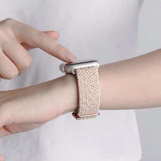 สายนาฬิกาข้อมือไนล่อนถัก ปรับได้ สําหรับ Applewatch iWatch 7 6 5 4 38 40 41 42 44 มม. S8 Ultra