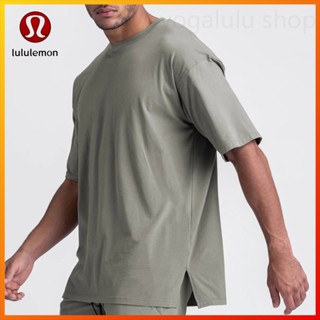 Lululemon เสื้อยืดคอกลม แขนสั้น ผ้าฝ้าย ทรงหลวม ขนาดใหญ่ สไตล์ยุโรป สําหรับผู้ชาย TX222