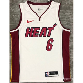 ขายดี ราคาถูก ขายส่ง (กด) LEBRON JAMES Miami Heat No. เสื้อกีฬาบาสเก็ตบอล NBA สีขาว 6 ชิ้น YLDT 347999