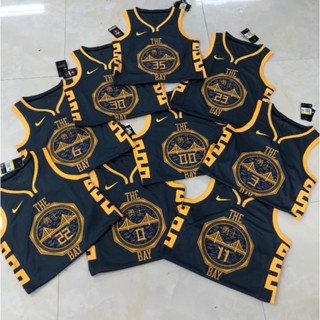 เสื้อกีฬาบาสเก็ตบอล แขนกุด ลายทีม NBA Warriors Of The State Golden Jersey สไตล์คลาสสิก 746008