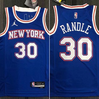 เสื้อกีฬาบาสเก็ตบอล NBA Jersey York Knicks สําหรับผู้ชาย #30 Julius Randle ครบรอบ 75 ปี ประดับเพชร สีฟ้า 384986