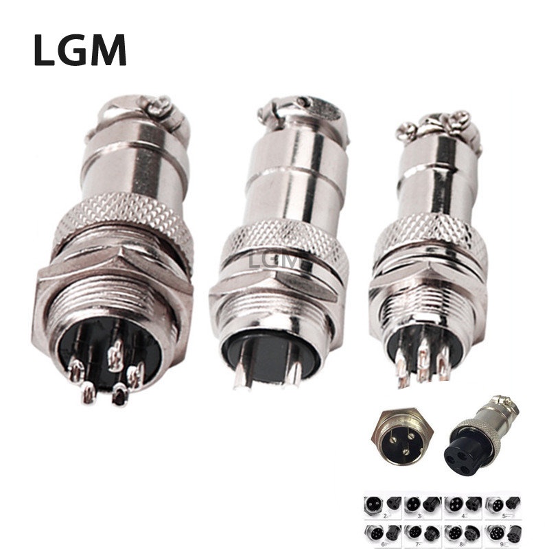 ปลั๊กซ็อกเก็ตเชื่อมต่อ GX16 ตัวผู้ ตัวเมีย 2Pin 3pin 4pin 5pin 6pin 7pin 8pin 9pin 10pin 16 มม. 1 ชุ