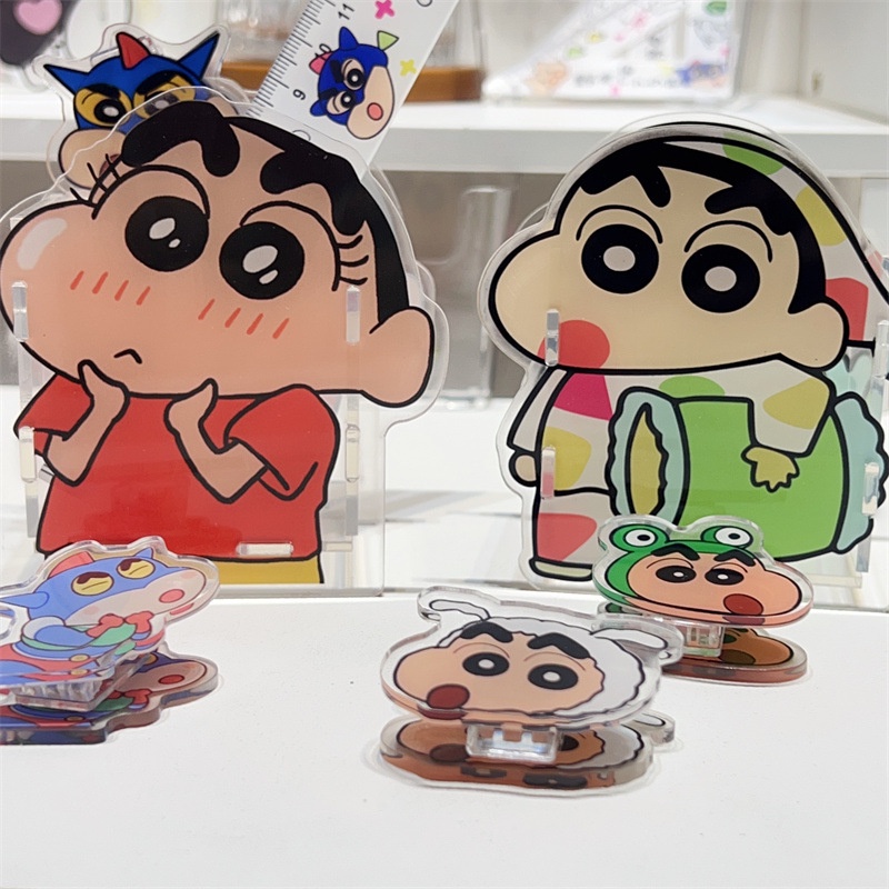 กล่องใส่ปากกาอะคริลิคใส ลายการ์ตูนชินจังน่ารัก สําหรับนักเรียน