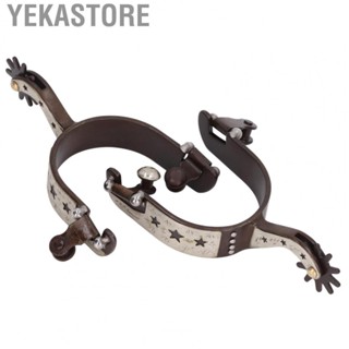 Yekastore 1Pair Delicate Brass Vintage Brown Horse Spurs Stainless Steel Horse Spurs US