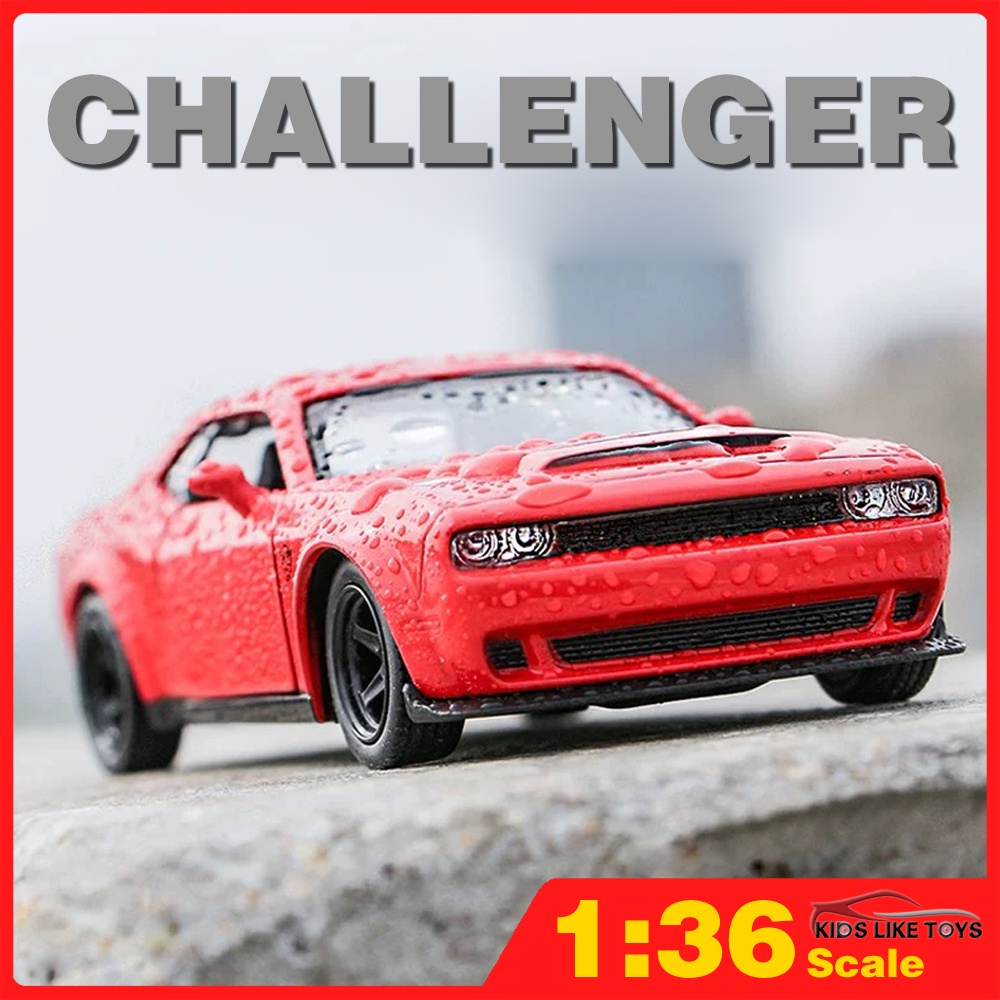 Klt 1:36 Dodge Challenger รถโมเดลรถโลหะผสมรถของเล่นคอลเลกชันของขวัญสําหรับเด็กเด็กผู้หญิง